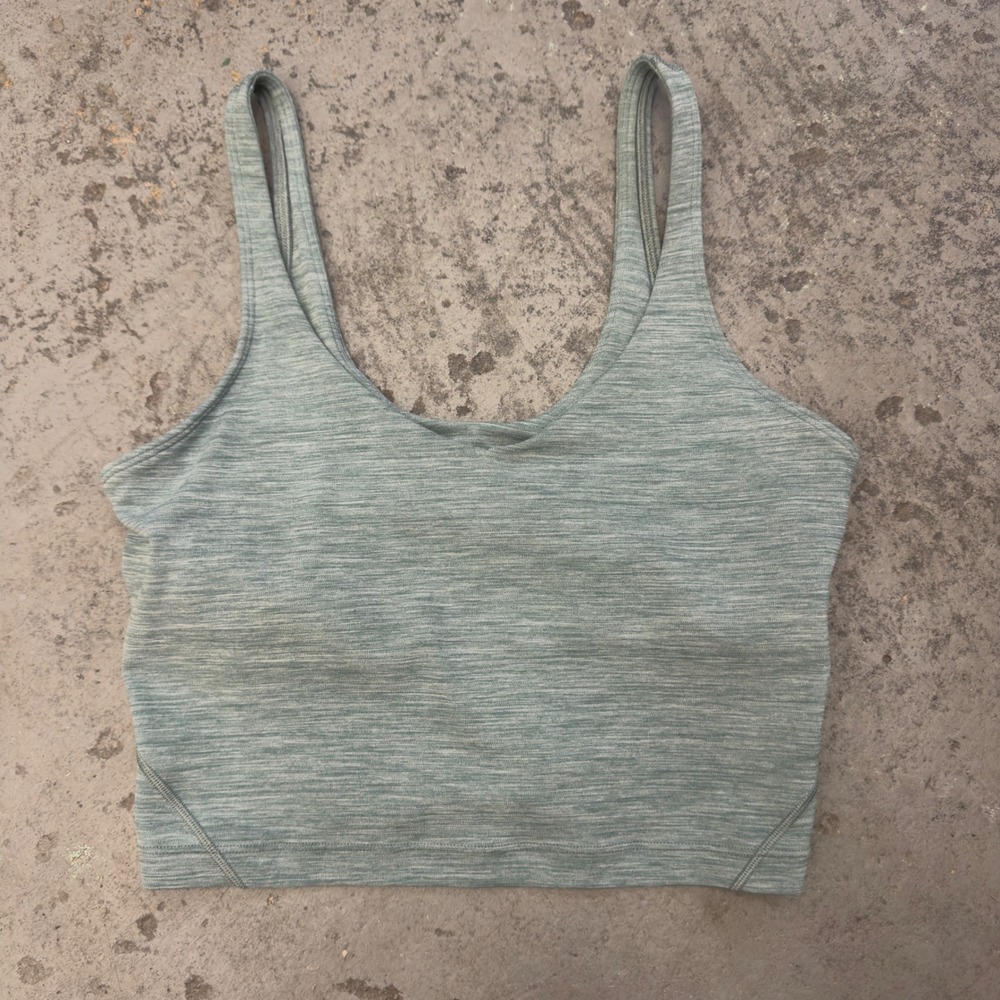 Lululemon Align Tank Top Heathered Green Space Dye Size 8 LW1DE0S